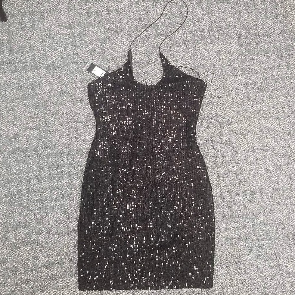 BRAND NEW -- NEVER WORN BLACK SEQUIN DRESS